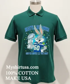 Seattle Seahawks Super Bowl Lx Victory Bugs Bunny Cartoon Style Shirt
