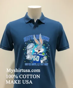Seattle Seahawks Super Bowl Lx Victory Bugs Bunny Cartoon Style Shirt