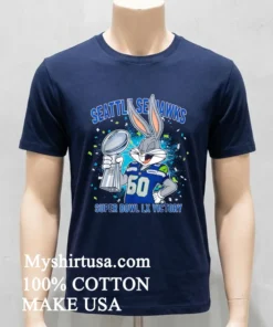 Seattle Seahawks Super Bowl Lx Victory Bugs Bunny Cartoon Style Shirt