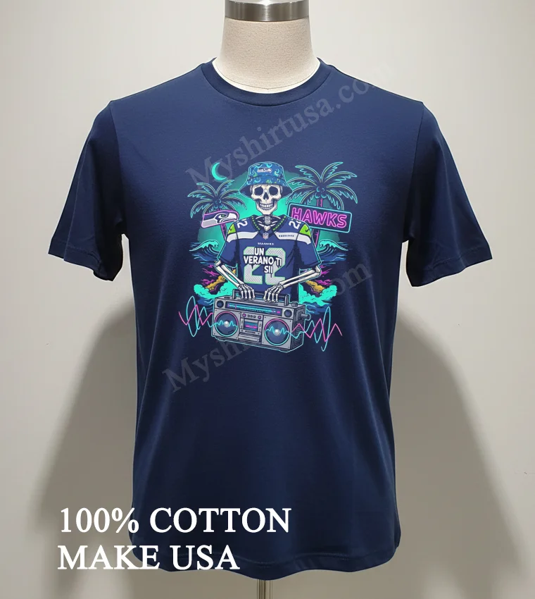 Seattle Seahawks Un Verano Sin Ti Style Latin Music Fan Shirt Navy Shirt 1