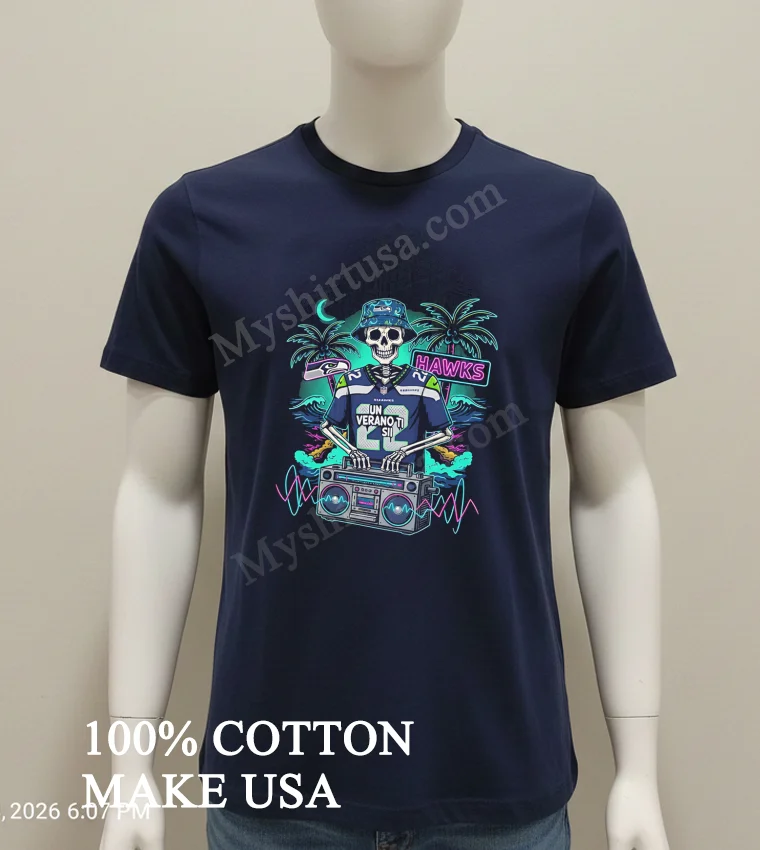 Seattle Seahawks Un Verano Sin Ti Style Latin Music Fan Shirt - navy-shirt Seattle Seahawks Un Verano Sin Ti Style Latin Music Fan Shirt Navy Shirt