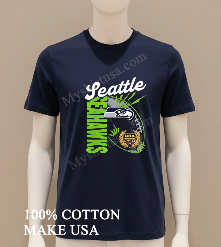 Seattle Seahawks Usa 250 Anniversary Football Helmet Logo funny america t-shirts - navy-shirt Seattle Seahawks Usa 250 Anniversary Football Helmet Logo Shirt Navy Shirt