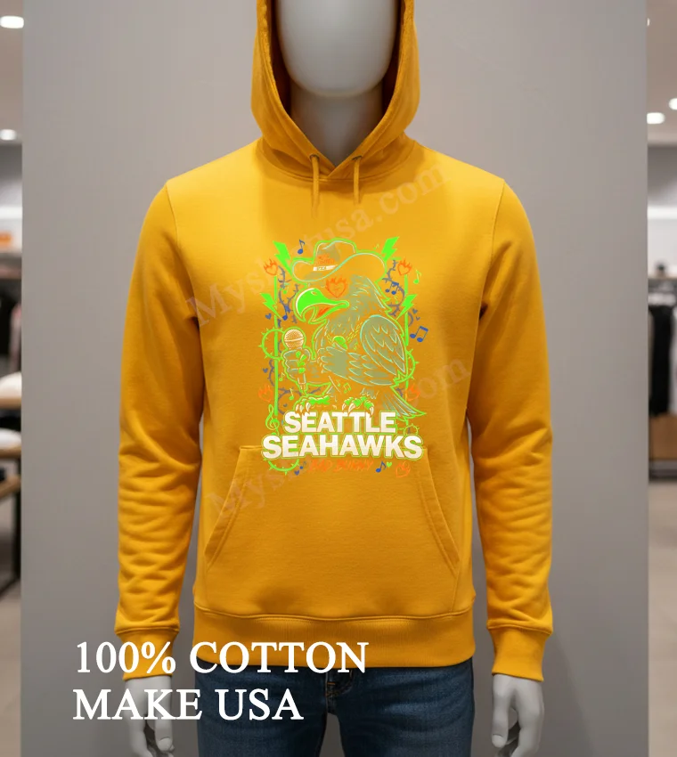 Seattle Seahawks X Bad Bunny Heart Mascot Streetwear Fashion Shirt - hoodie-shirt Seattle Seahawks X Bad Bunny Heart Mascot Streetwear Fashion Shirt Hoodie Shirt