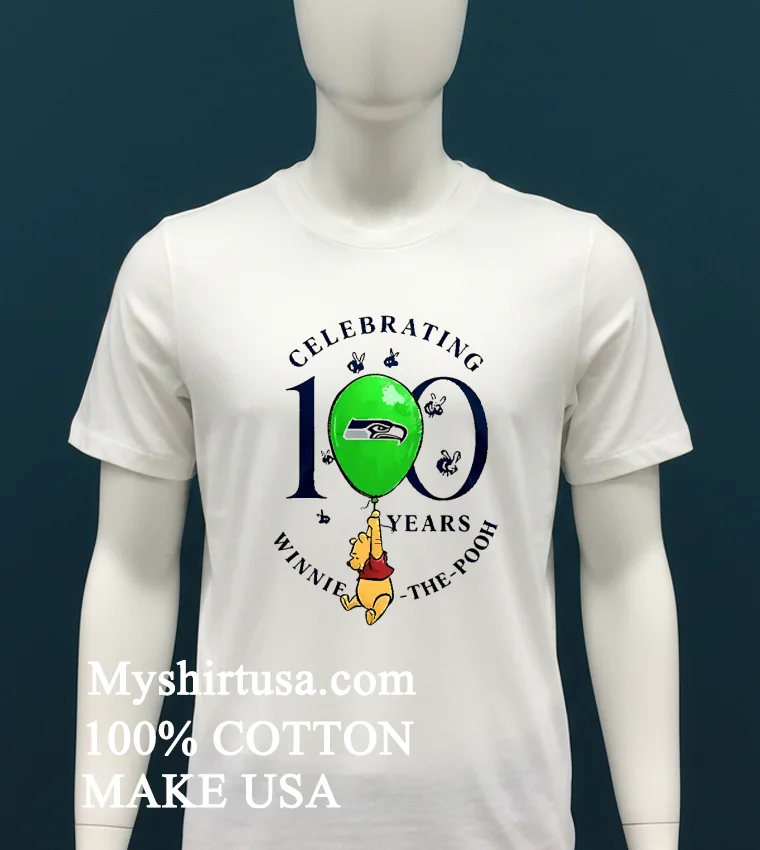 Seattle Seahawks X Winnie The Pooh 100th Anniversary Shirt White T Shirt 1