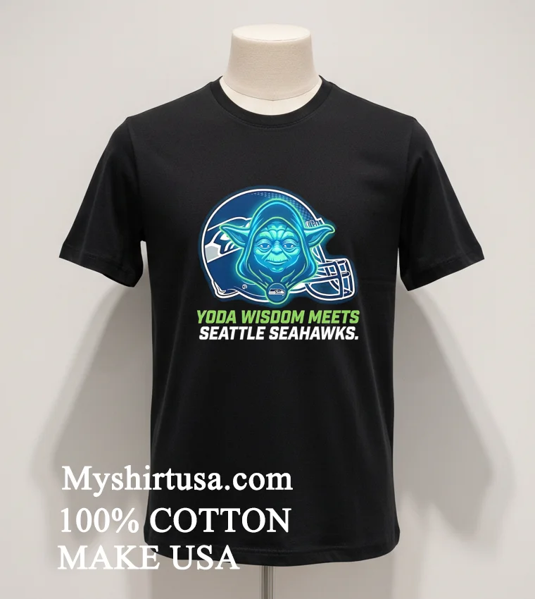 Seattle Seahawks Yoda Wisdom Meets Football Funny Fan Shirt Balck Shirt 1