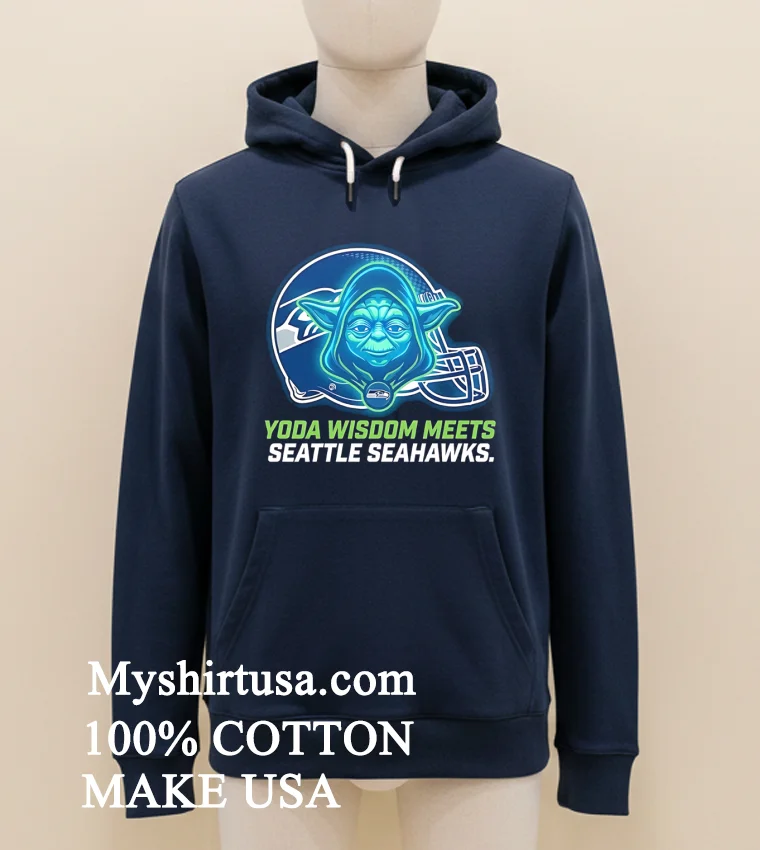 Seattle Seahawks Yoda Wisdom Meets Football Funny Fan Shirt Navy Shirt 1