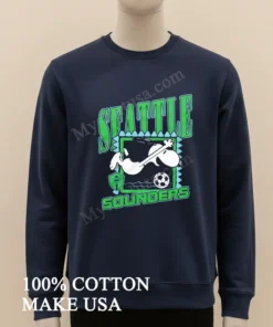 Seattle Sounders Snoopy Soccer Diving Header Pitch funny america t-shirts