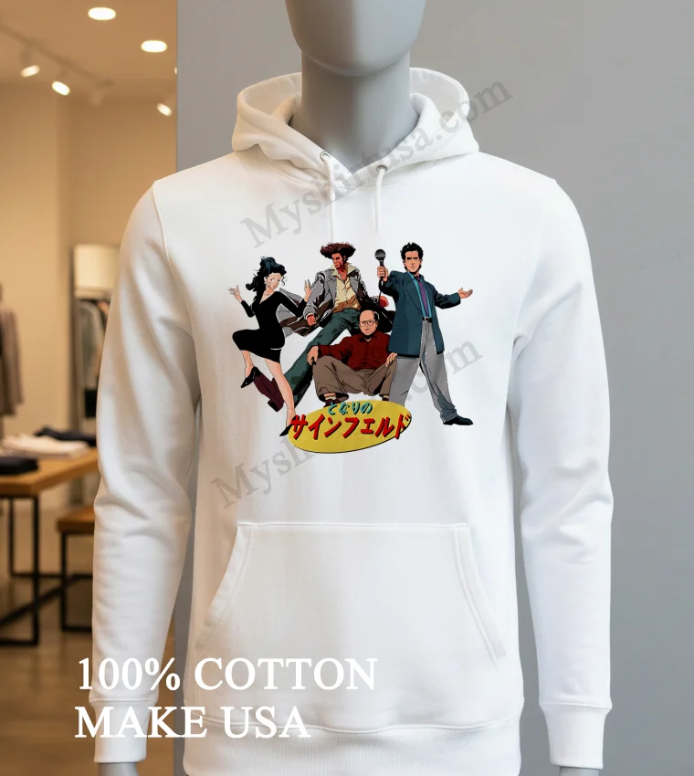 Seinfeld Anime Style Characters Japanese Text Mashup Shirt Hoodie Shirt