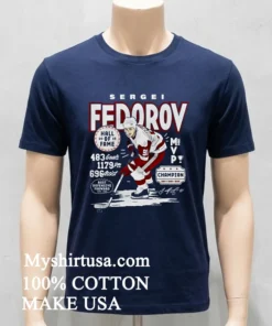 Sergei Fedorov Detroit Vintage Star Hockey Player Shirt