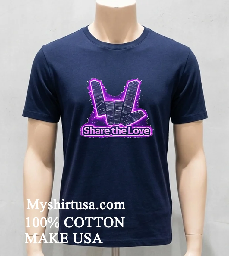 Share The Love Graphic Shirt Navy Shirt