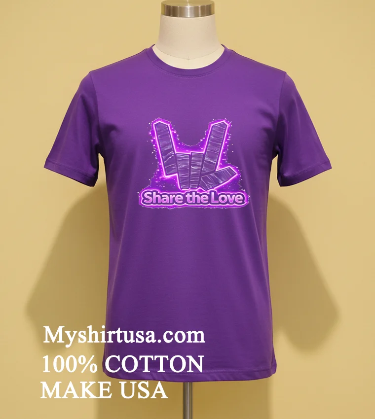 Share The Love Graphic Shirt Purple Shirt