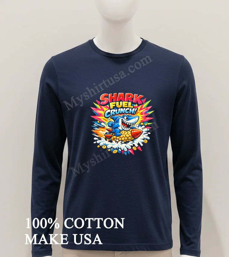 Shark Fuel Crunch Blue Shark Riding A Corn Rocket funny america t-shirts - hoodie-shirt Shark Fuel Crunch Blue Shark Riding A Corn Rocket Shirt Hoodie Shirt 1