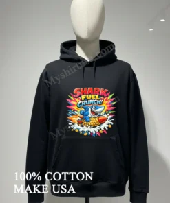 Shark Fuel Crunch Blue Shark Riding A Corn Rocket funny america t-shirts