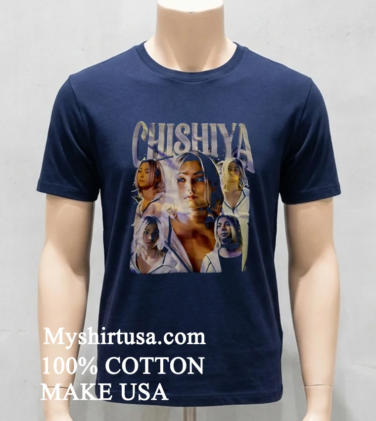 Shuntaro Chishiya Boyfriend Graphic Shirt Navy Shirt