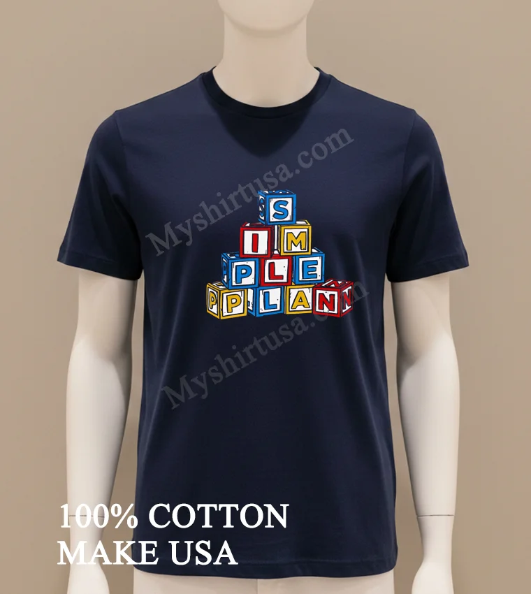 Simple Plan Block Letters 2024 Shirt Navy Shirt