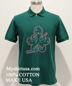 Simply Octopus Hockey Stick Red Eyes Ice Hockey Shirt