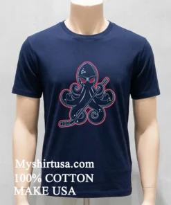 Simply Octopus Hockey Stick Red Eyes Ice Hockey Shirt