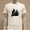Six Black Cats With Big Eyes Artistic Drawing Shirt White T Shirt