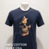 Skull With Nasal Cavity And Teeth Detailed Graphic Shirt Navy Shirt 1