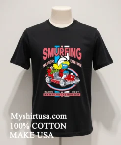 Smurfing Super Drive Smurfette Racing Pilot My Way Or The Highway funny america t-shirts