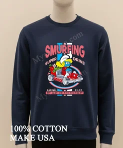 Smurfing Super Drive Smurfette Racing Pilot My Way Or The Highway funny america t-shirts