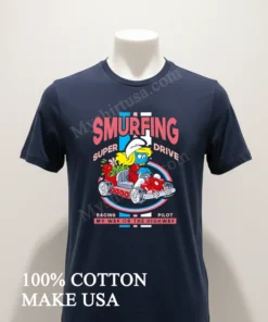 Smurfing Super Drive Smurfette Racing Pilot My Way Or The Highway funny america t-shirts
