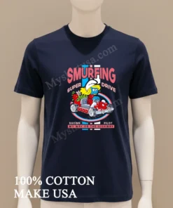 Smurfing Super Drive Smurfette Racing Pilot My Way Or The Highway funny america t-shirts