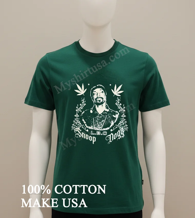 Snoop Dogg Lbc Cannabis Leaves Floral Portrait Shirt Green Shirt