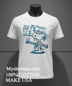 Snoopy All My Dawgs Hate Ice Shirt White T Shirt 6