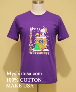 Snoopy And Woodstock Merry Christmas Michigan Wolverines Shirt