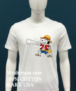 Snoopy As Luffy Gum Gum Cartoon Shirt