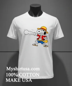 Snoopy As Luffy Gum Gum Cartoon Shirt