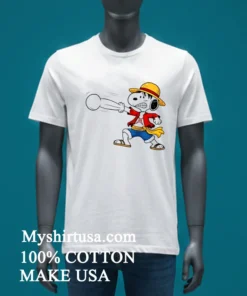 Snoopy As Luffy Gum Gum Cartoon Shirt