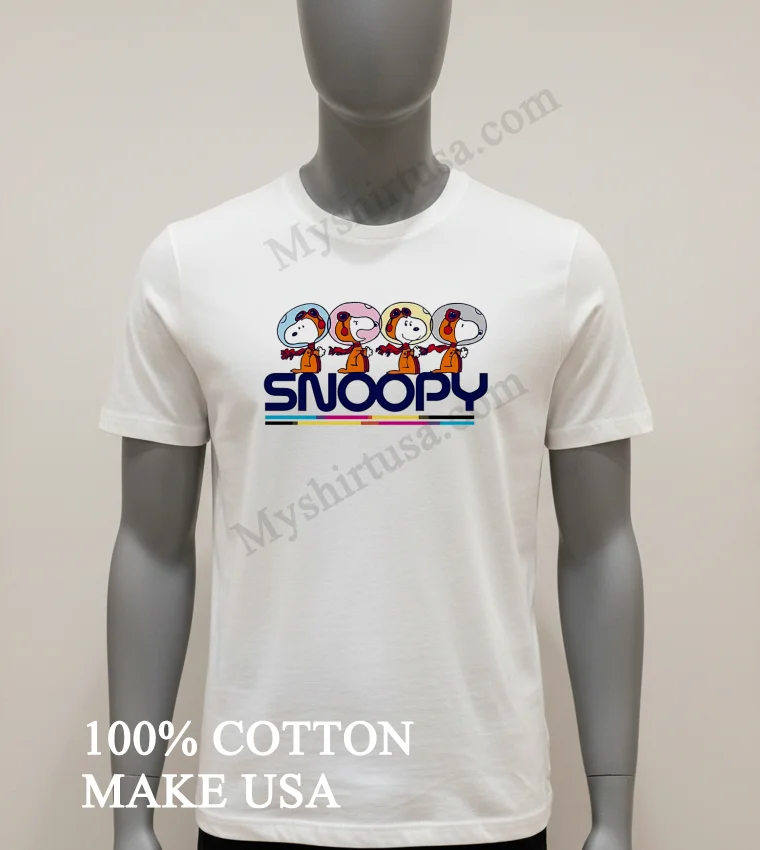 Snoopy Astronaut Squad Space Exploration Comic Graphic funny america t-shirts - white-t-shirt Snoopy Astronaut Squad Space Exploration Comic Graphic Shirt White T Shirt 1
