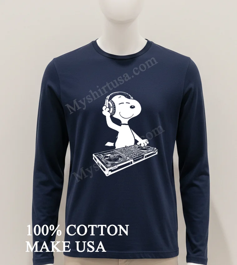 Snoopy Dj Mixing Music On Turntable Graphic Shirt Hoodie Shirt 1