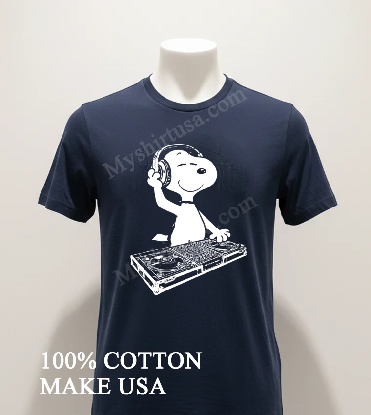Snoopy Dj Mixing Music On Turntable Graphic funny america t-shirts - navy-shirt Snoopy Dj Mixing Music On Turntable Graphic Shirt Navy Shirt 1