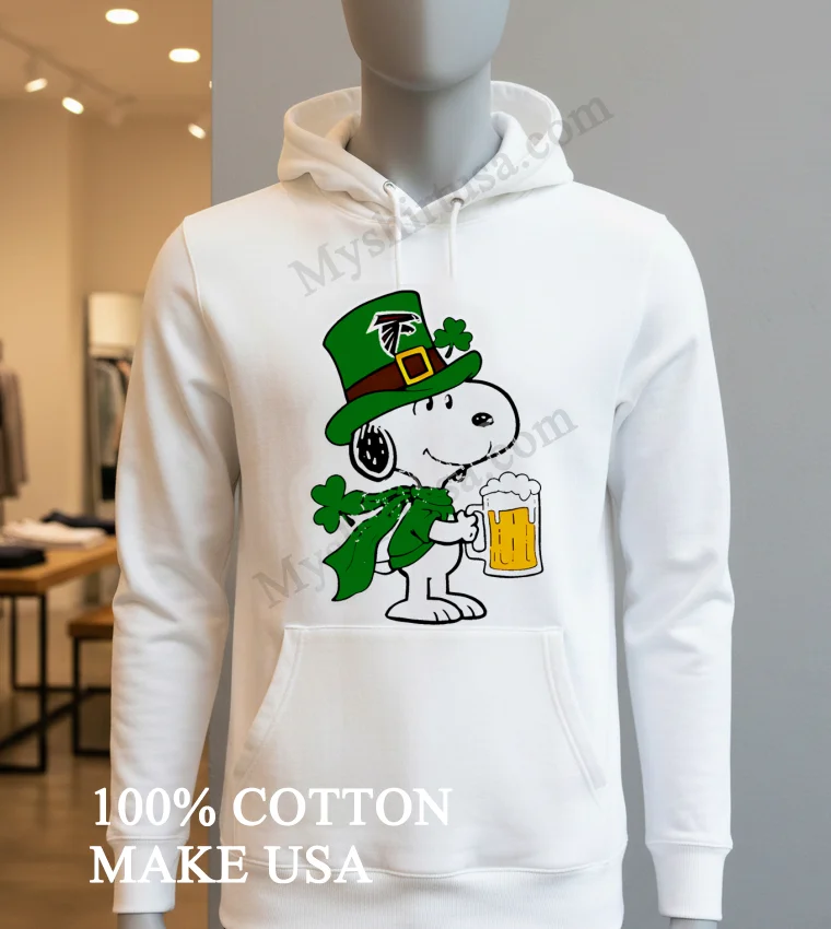 Snoopy Drink Beer Cheer Atlanta Falcons St Patrick Day Shirt Hoodie Shirt