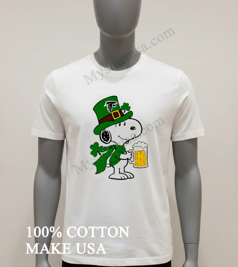 Snoopy Drink Beer Cheer Atlanta Falcons St Patrick Day Shirt White T Shirt 1