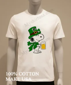 Snoopy Drink Beer Cheer Atlanta Falcons St Patrick Day funny america t-shirts