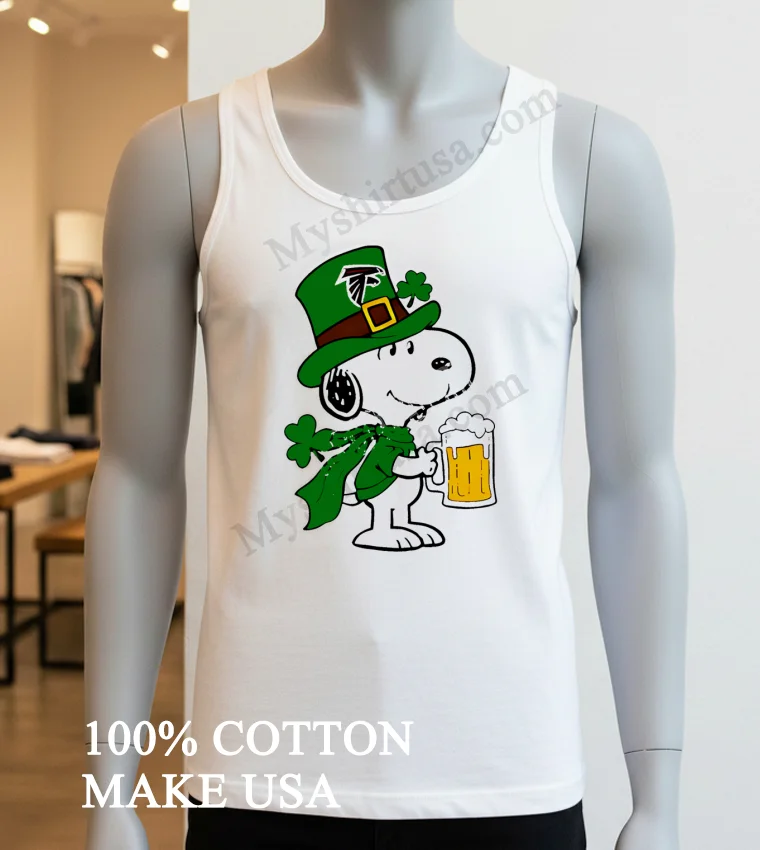 Snoopy Drink Beer Cheer Atlanta Falcons St Patrick Day funny america t-shirts - white-t-shirt Snoopy Drink Beer Cheer Atlanta Falcons St Patrick Day Shirt White T Shirt 3