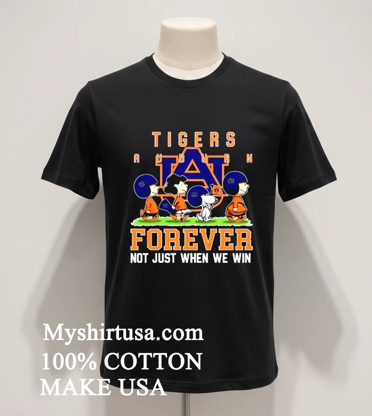 Snoopy Forever Auburn Tigers Shirt - balck-shirt Snoopy Forever Auburn Tigers Shirt Balck Shirt