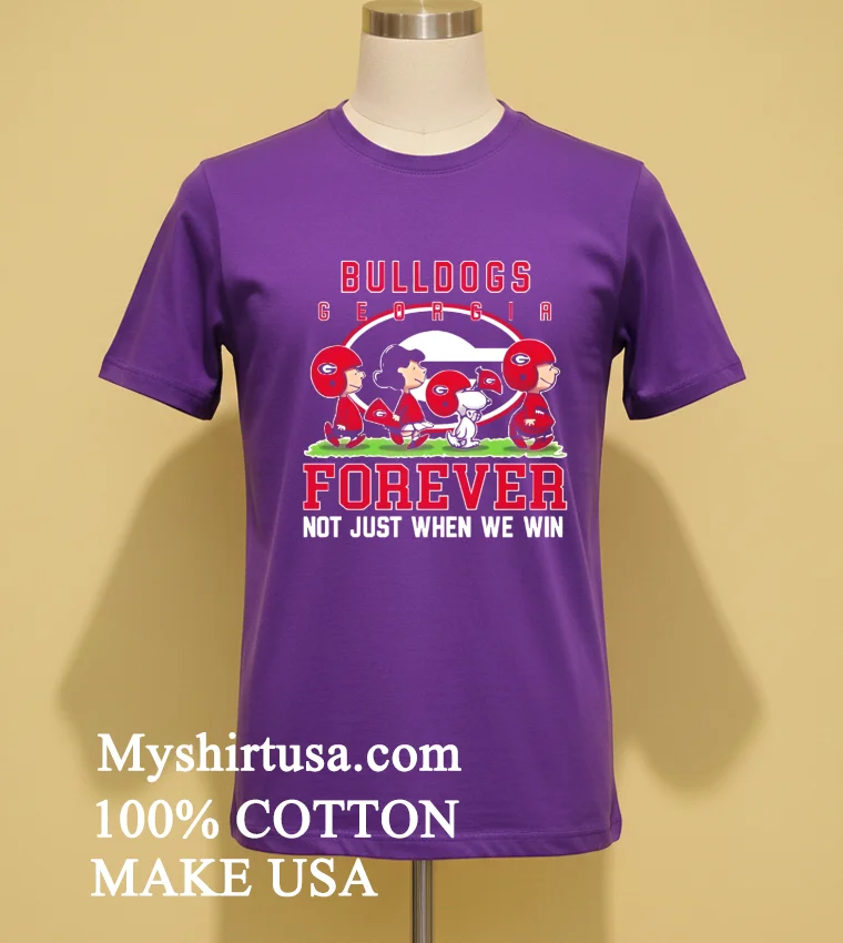 Snoopy Forever Georgia Bulldogs Shirt Purple Shirt