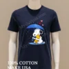 Snoopy Holding Umbrella Hugging Woodstock Hearts Rain Shirt Navy Shirt
