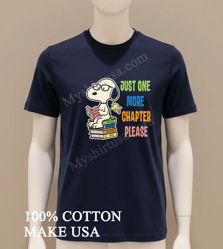 Snoopy Just One More Chapter Please Books funny america t-shirts - navy-shirt Snoopy Just One More Chapter Please Books Shirt Navy Shirt