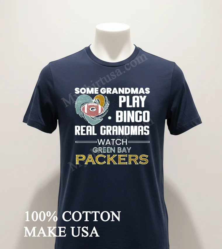 Some Grandmas Play Bingo Real Grandmas Watch Green Bay Packers Shirt Navy Shirt 1