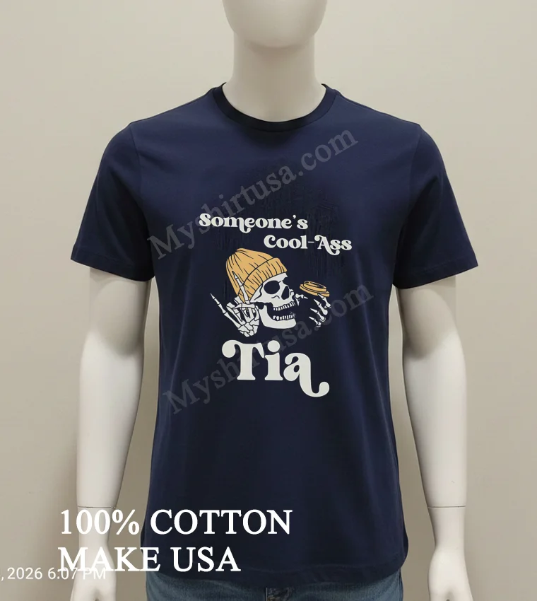 Someone S Cool Ass Tia Skull funny america t-shirts - navy-shirt Someones Cool Ass Tia Skull Shirt Navy Shirt 1