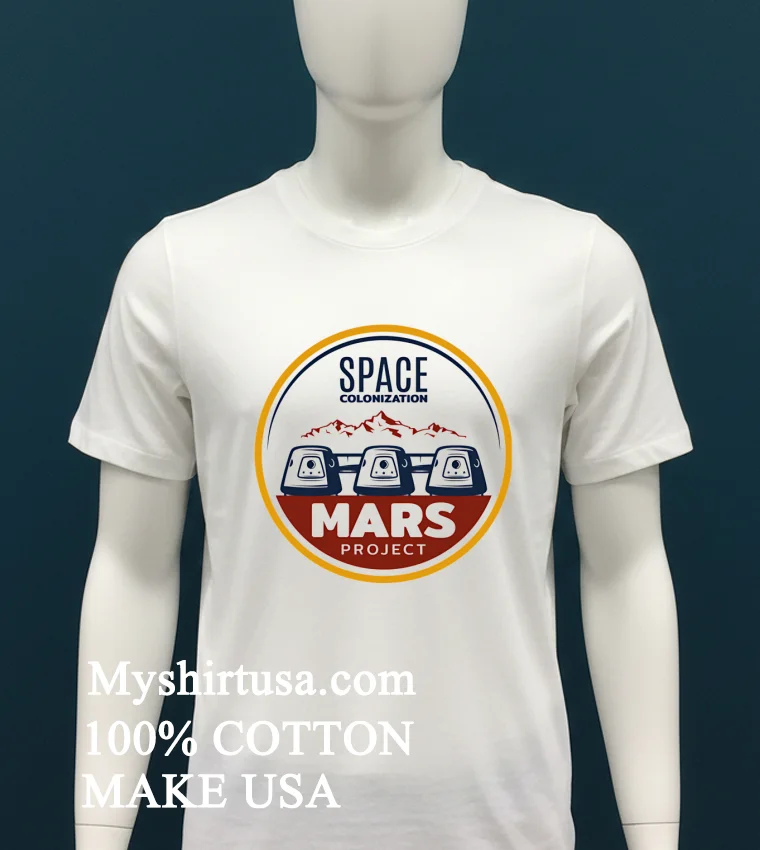 Space Colonization Mars Mars Project Logo Shirt - white-t-shirt Space Colonization Mars Mars Project Logo Shirt White T Shirt 1
