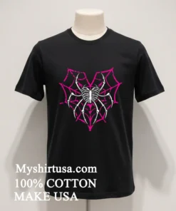 Spider Web Skeleton Rib Cage Heart Shirt