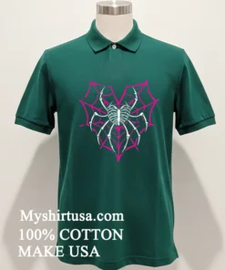 Spider Web Skeleton Rib Cage Heart Shirt