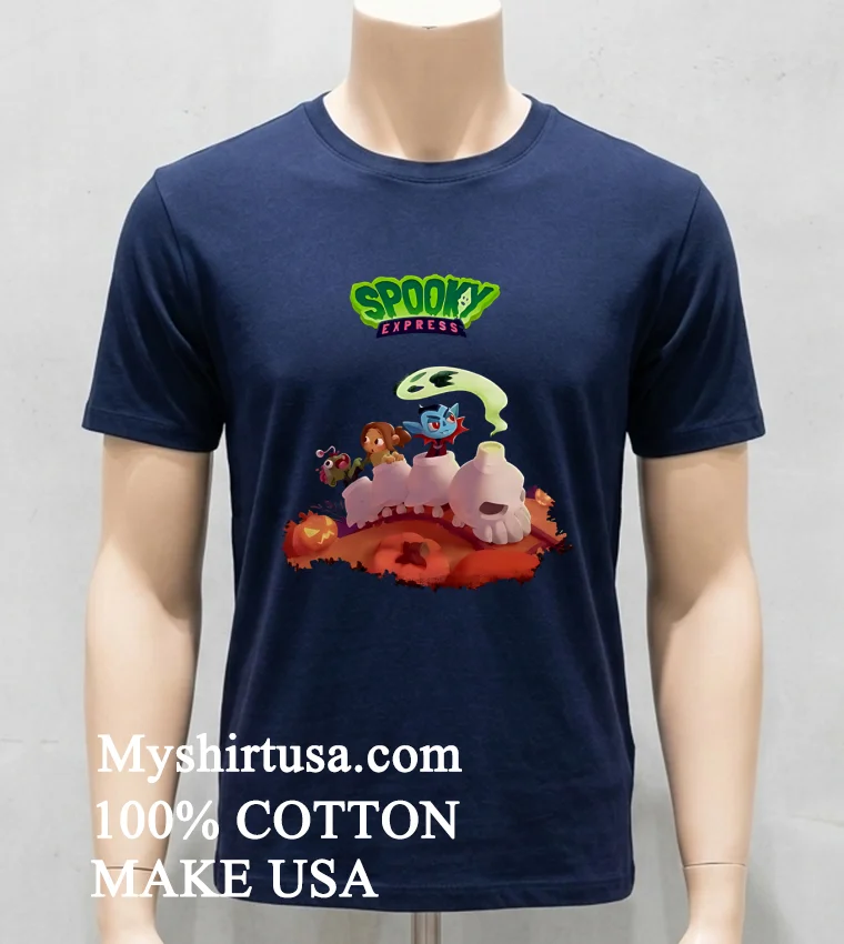 Spooky Express Cartoon Classiac Shirt Navy Shirt